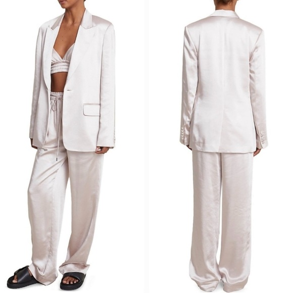 A.L.C Bishop II Satin Blazer In Pink Tint Size 10 New With Tag - Picture 2 of 12